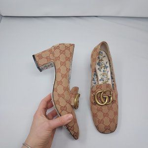 Gucci Victoire Canvas Double G Pumps